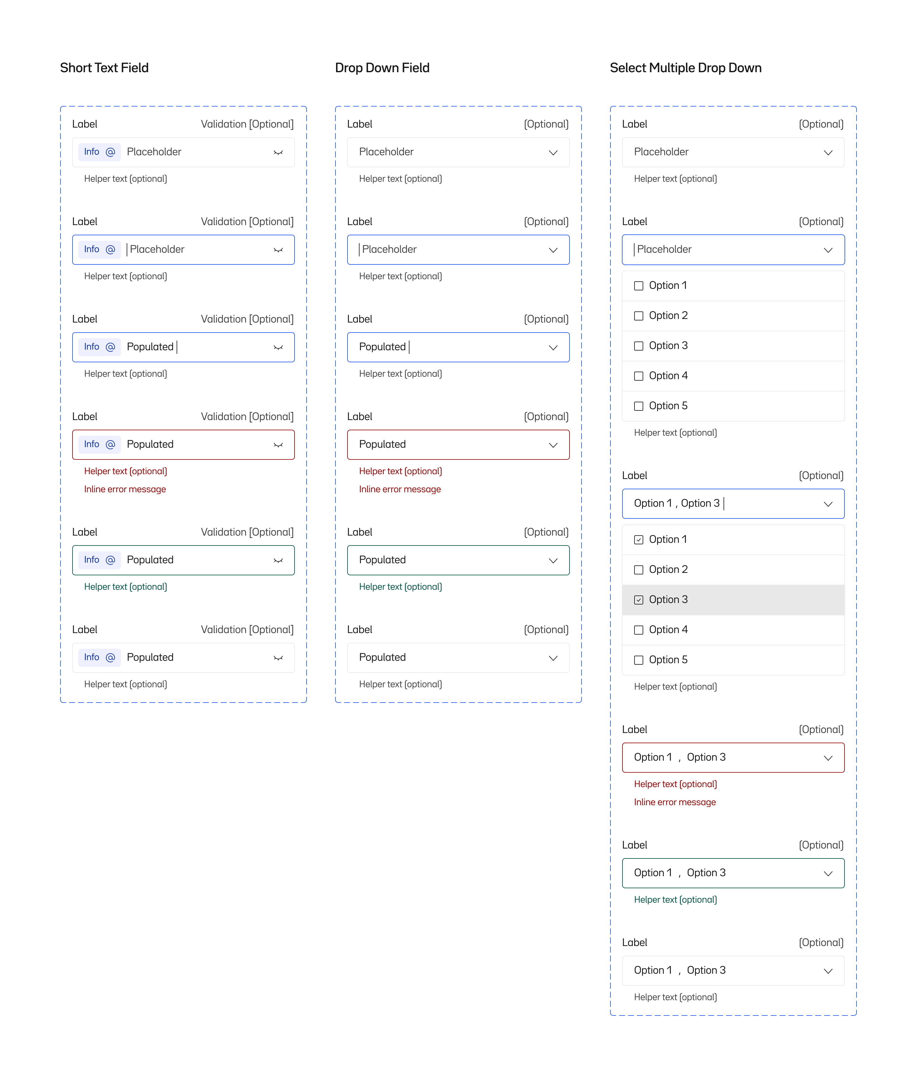 Grid of Oxen AI's form components