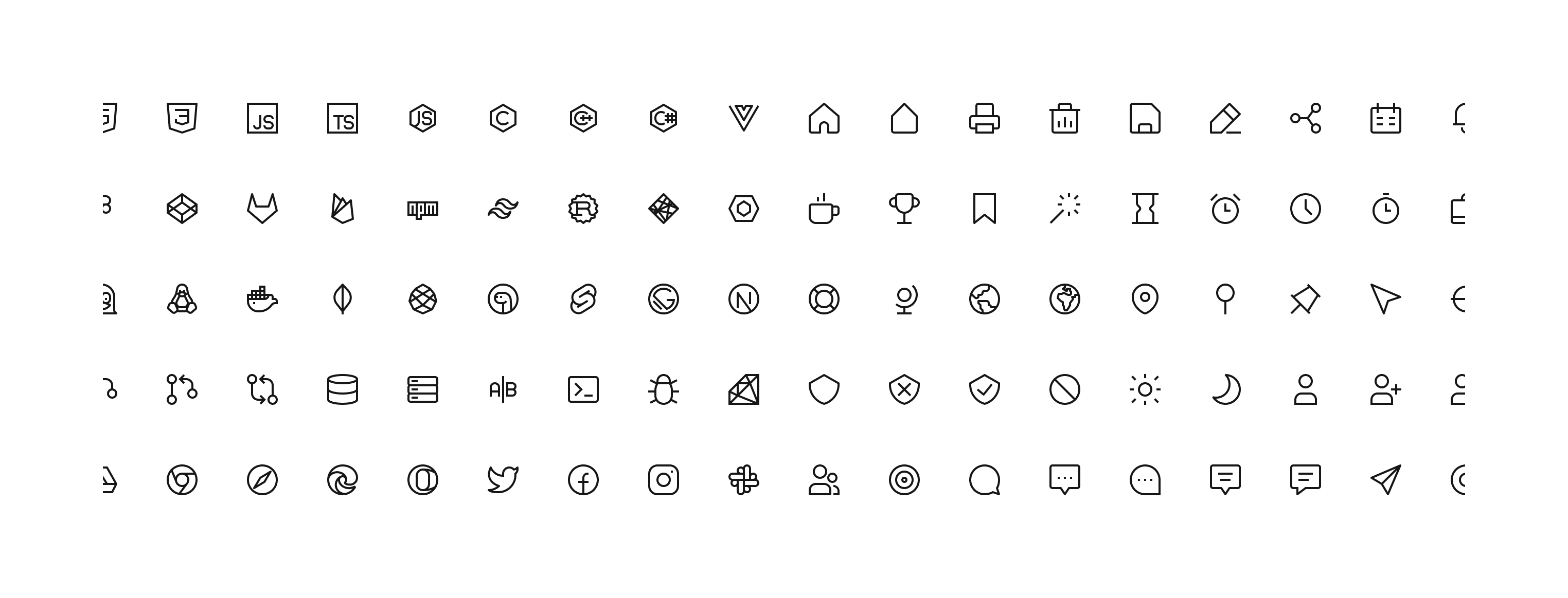 Grid of Oxen AI's icon library (Teeny Icons)