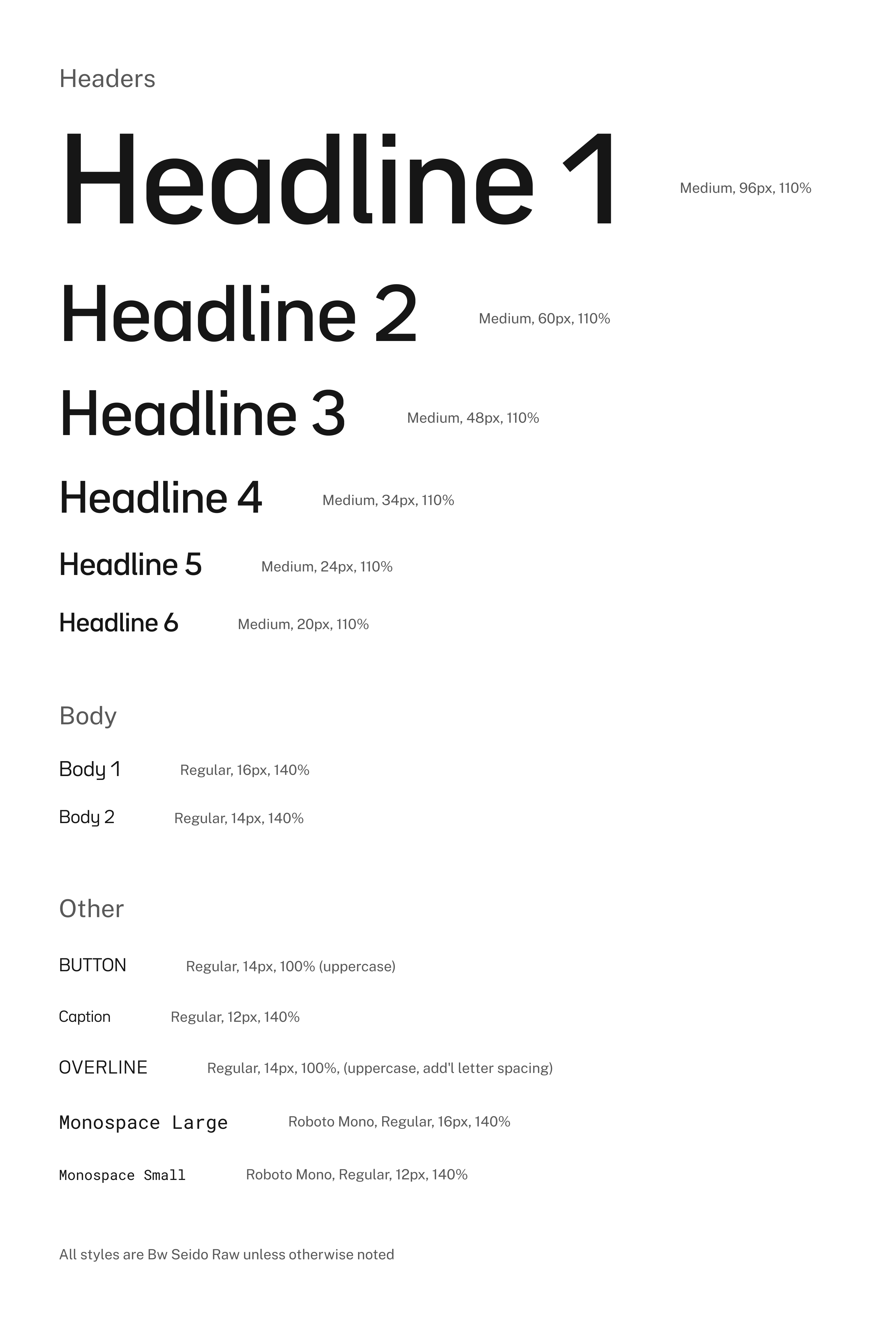 Grid of Oxen AI's typography styles